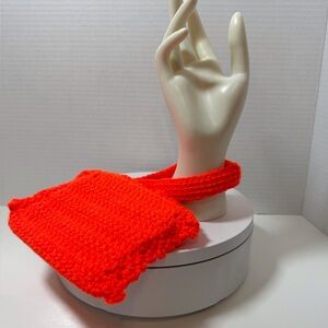 Vibrant Orange crocheted wristlet
